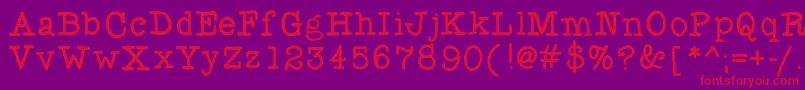 フォントFlocked3 – 紫の背景に赤い文字