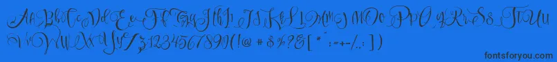 SweetlineFree Font – Black Fonts on Blue Background