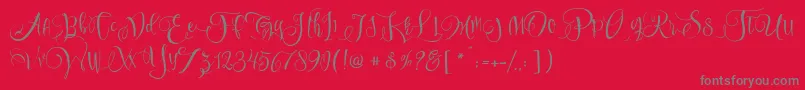 フォントSweetlineFree – 赤い背景に灰色の文字