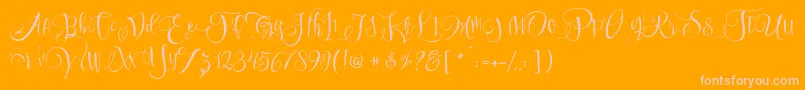 Weitere Informationen zur SweetlineFree-Schriftart SweetlineFree-Schriftart – Rosa Schriften auf orangefarbenem Hintergrund