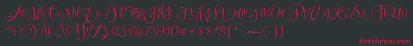 SweetlineFree-Schriftart – Rote Schriften auf schwarzem Hintergrund