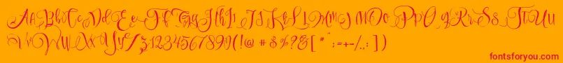 More about SweetlineFree Font SweetlineFree Font – Red Fonts on Orange Background