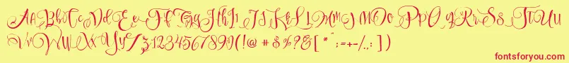 SweetlineFree Font – Red Fonts on Yellow Background