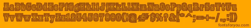 Burrisblack-Schriftart – Braune Schriften auf orangefarbenem Hintergrund