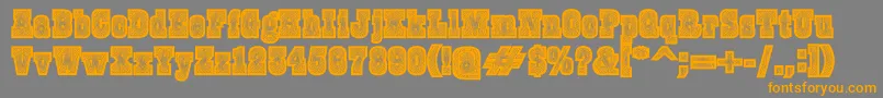 フォントBurrisblack – オレンジの文字は灰色の背景にあります。