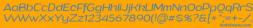 GrandilightitalicPersonalUse Font – Blue Fonts on Orange Background