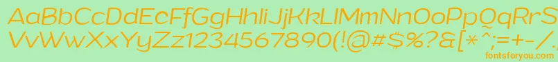 GrandilightitalicPersonalUse Font – Orange Fonts on Green Background