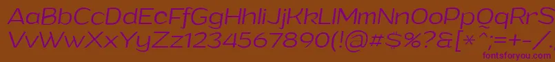 GrandilightitalicPersonalUse Font – Purple Fonts on Brown Background