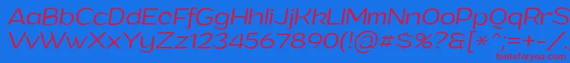 GrandilightitalicPersonalUse Font – Red Fonts on Blue Background