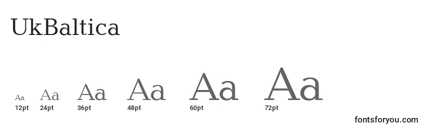 UkBaltica Font Sizes