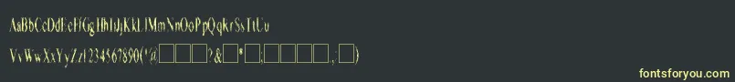 フォントTerrorismBytes – 黒い背景に黄色の文字