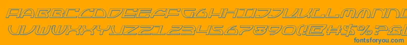 Jumptroops3Dital-fontti – siniset fontit oranssilla taustalla