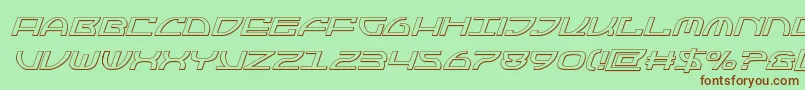 Jumptroops3Dital-Schriftart – Braune Schriften auf grünem Hintergrund