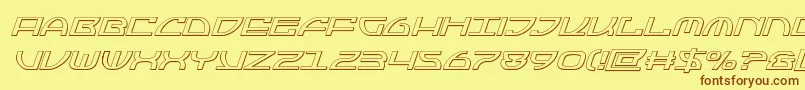 fuente Jumptroops3Dital – Fuentes Marrones Sobre Fondo Amarillo