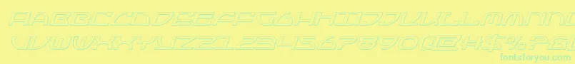 Jumptroops3Dital Font – Green Fonts on Yellow Background