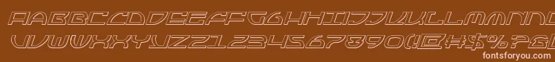 Jumptroops3Dital-Schriftart – Rosa Schriften auf braunem Hintergrund