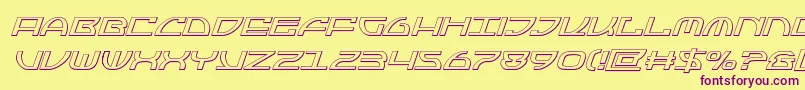 Jumptroops3Dital Font – Purple Fonts on Yellow Background