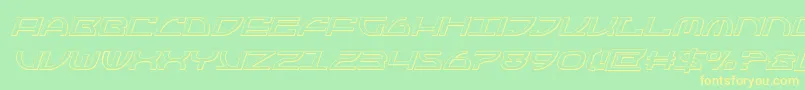 Jumptroops3Dital-Schriftart – Gelbe Schriften auf grünem Hintergrund
