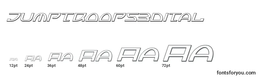 Größen der Schriftart Jumptroops3Dital