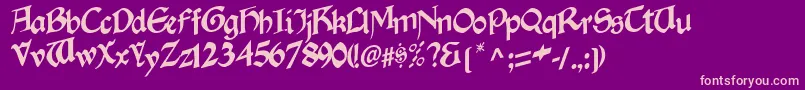 BeachRegular Font – Pink Fonts on Purple Background