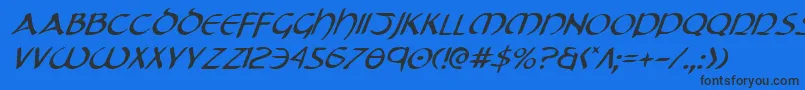 Шрифт TristramItalic – чёрные шрифты на синем фоне