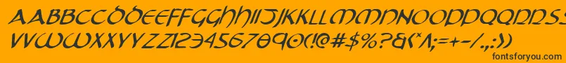 Fonte TristramItalic – fontes pretas em um fundo laranja