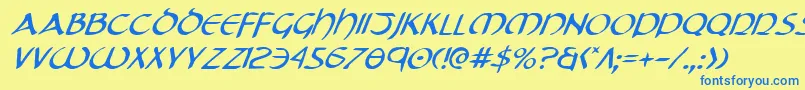 fuente TristramItalic – Fuentes Azules Sobre Fondo Amarillo