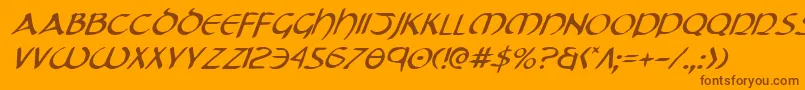 Шрифт TristramItalic – коричневые шрифты на оранжевом фоне