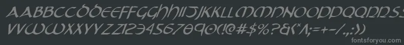 Czcionka TristramItalic – szare czcionki na czarnym tle