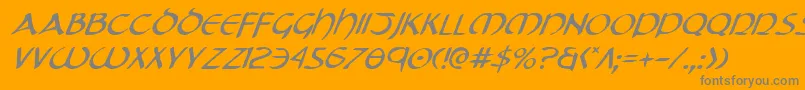 Fonte TristramItalic – fontes cinzas em um fundo laranja