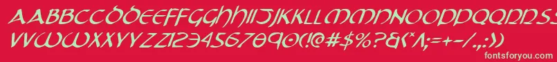 Шрифт TristramItalic – зелёные шрифты на красном фоне