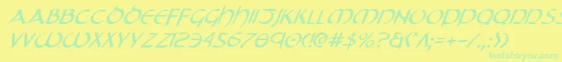 Шрифт TristramItalic – зелёные шрифты на жёлтом фоне