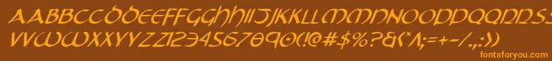 Шрифт TristramItalic – оранжевые шрифты на коричневом фоне