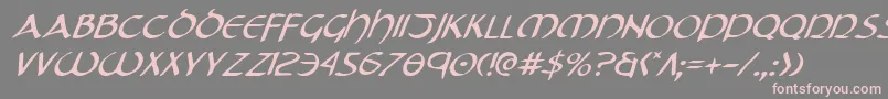 TristramItalic-Schriftart – Rosa Schriften auf grauem Hintergrund