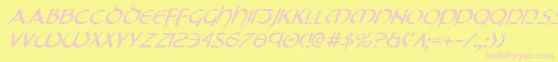 TristramItalic Font – Pink Fonts on Yellow Background