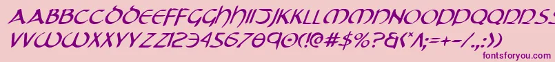 TristramItalic Font – Purple Fonts on Pink Background