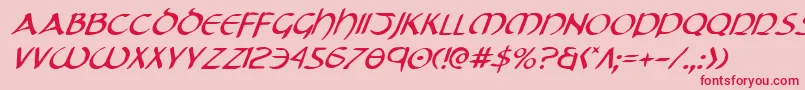TristramItalic-Schriftart – Rote Schriften auf rosa Hintergrund