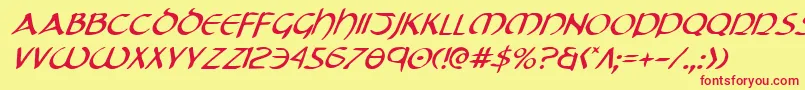 fuente TristramItalic – Fuentes Rojas Sobre Fondo Amarillo