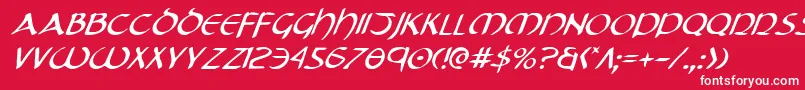 TristramItalic Font – White Fonts on Red Background