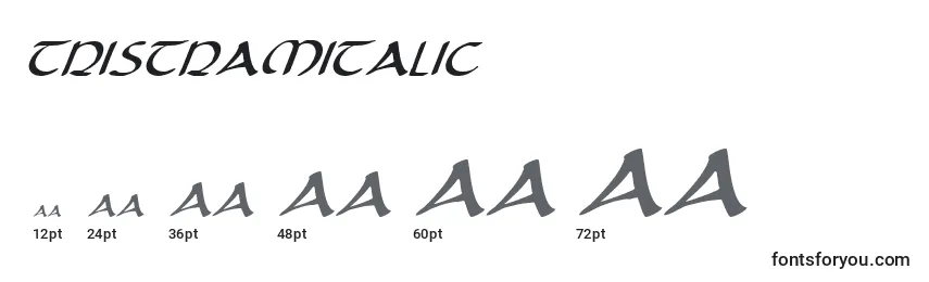 TristramItalic Font Sizes