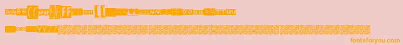 Neontaste-Schriftart – Orangefarbene Schriften auf rosa Hintergrund