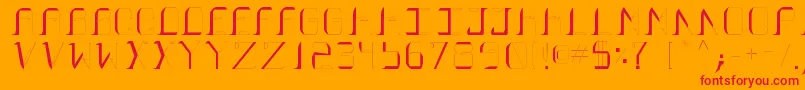 Fossilized-Schriftart – Rote Schriften auf orangefarbenem Hintergrund