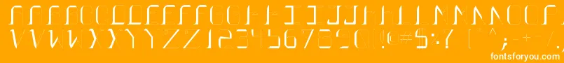 Fossilized-Schriftart – Weiße Schriften auf orangefarbenem Hintergrund