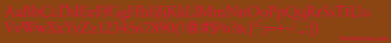 Classicgarfeld Font – Red Fonts on Brown Background