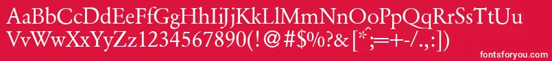 Classicgarfeld Font – White Fonts on Red Background