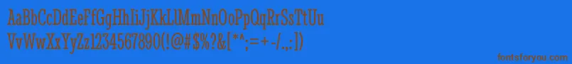 フォントStintultracondensedRegular – 茶色の文字が青い背景にあります。