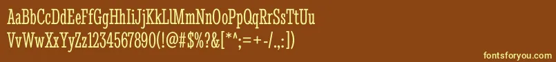 Шрифт StintultracondensedRegular – жёлтые шрифты на коричневом фоне