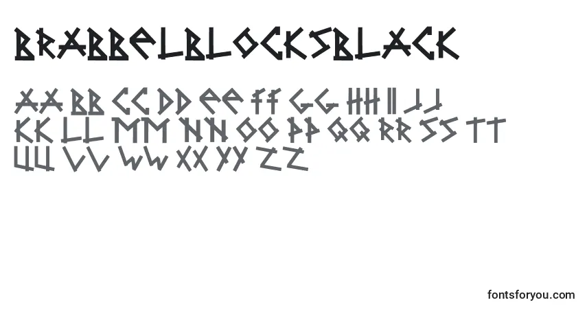 A fonte BrabbelBlocksBlack – alfabeto, números, caracteres especiais