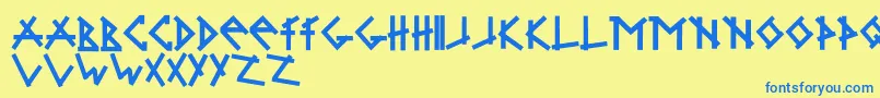 BrabbelBlocksBlack Font – Blue Fonts on Yellow Background
