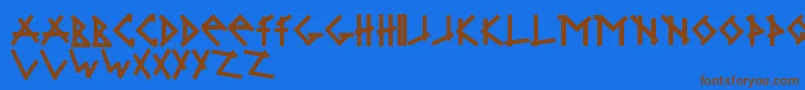 BrabbelBlocksBlack-Schriftart – Braune Schriften auf blauem Hintergrund